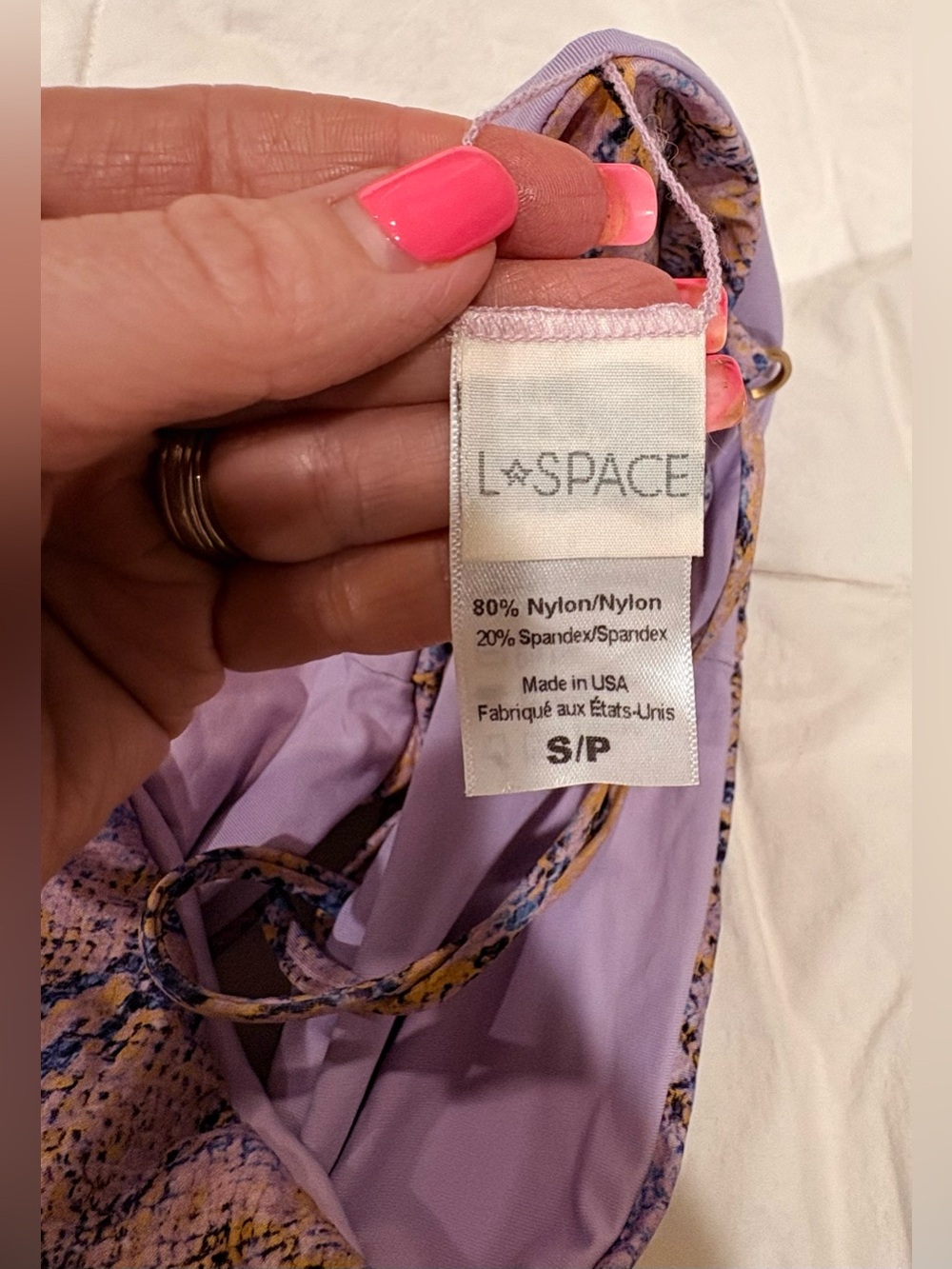 L*Space Snake Print Bikini Top Lavender Pink Size Small - Picture 5 of 5